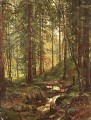 Bach an einem Waldhang 1880 klassische Landschaft Ivan Ivanovich Bäume